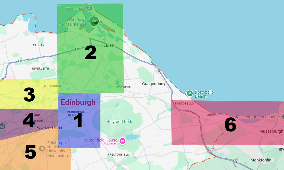 Map showing locations for posters